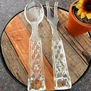 Glass Salad Fork and Spoon